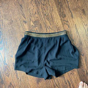Black Shorts with Gold Chain